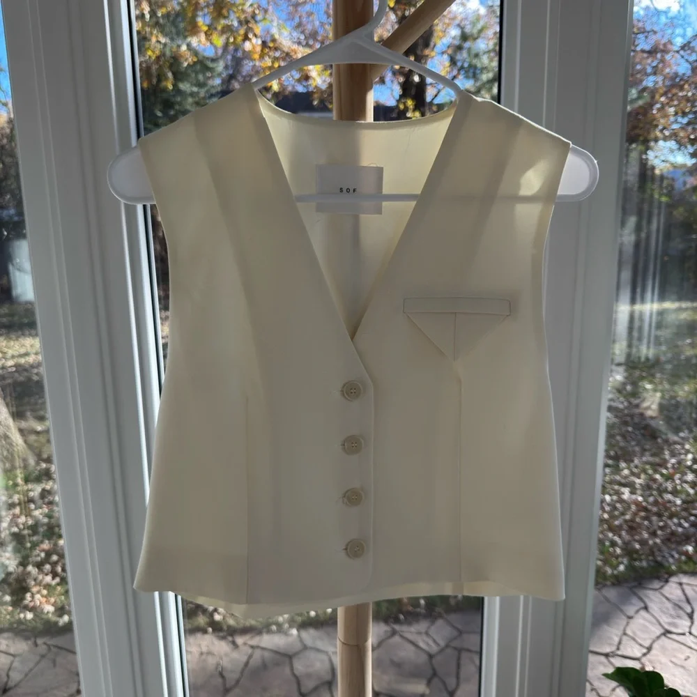 Source Unknown Cream Knit Vest Size Small - Picture 1 of 3